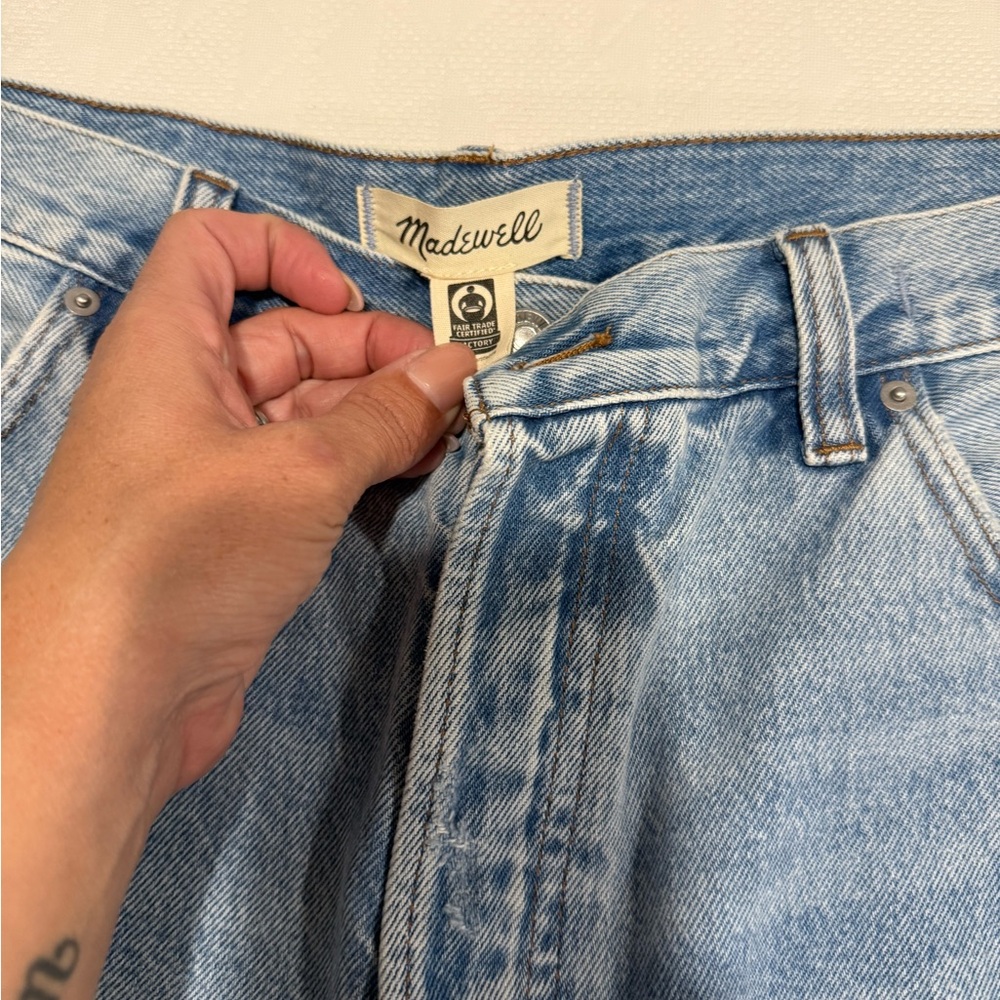 Madewell Light Blue Long Baggy Denim Shorts - Picture 4 of 10